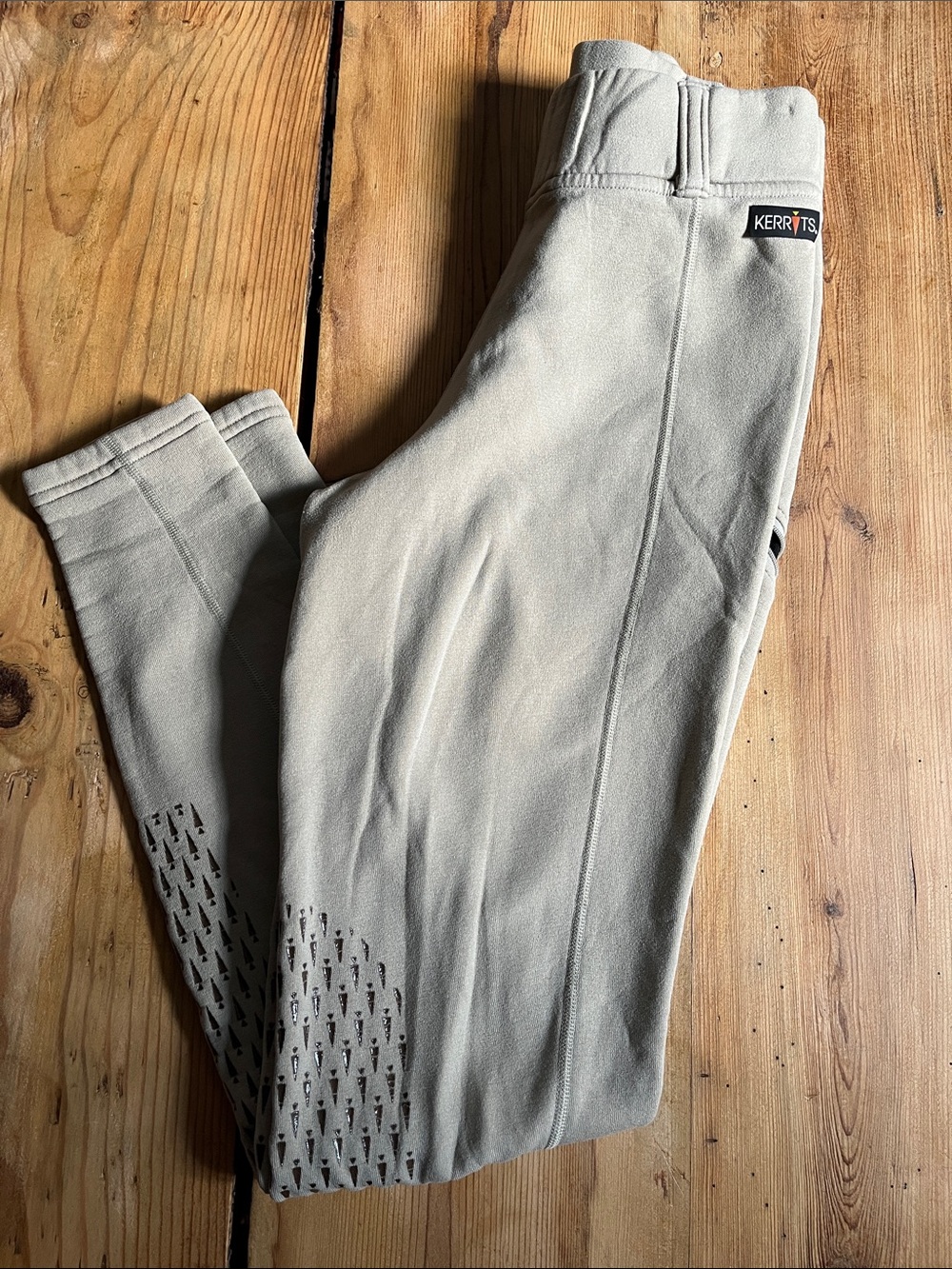 KERRITS M Tan Fleece Riding Breeches Patch Pants